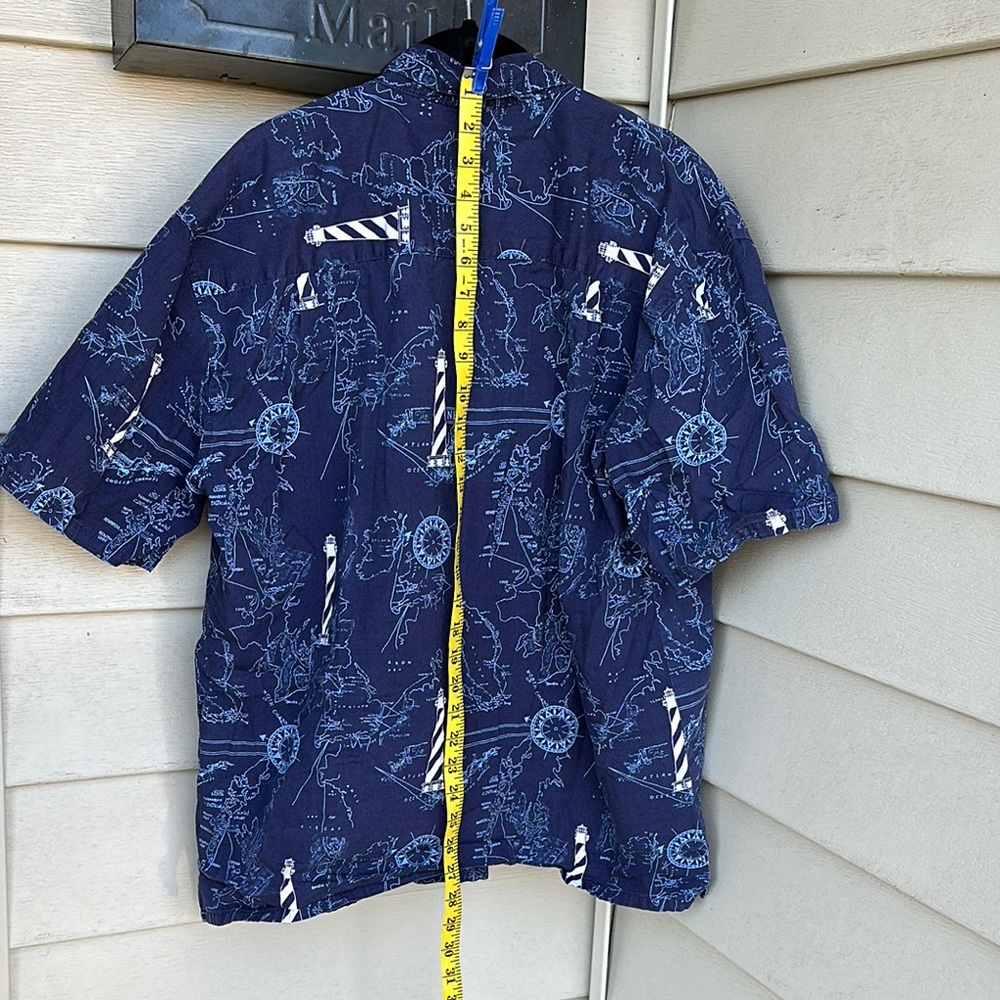 Men's Navy Graphic Shirt, Size L